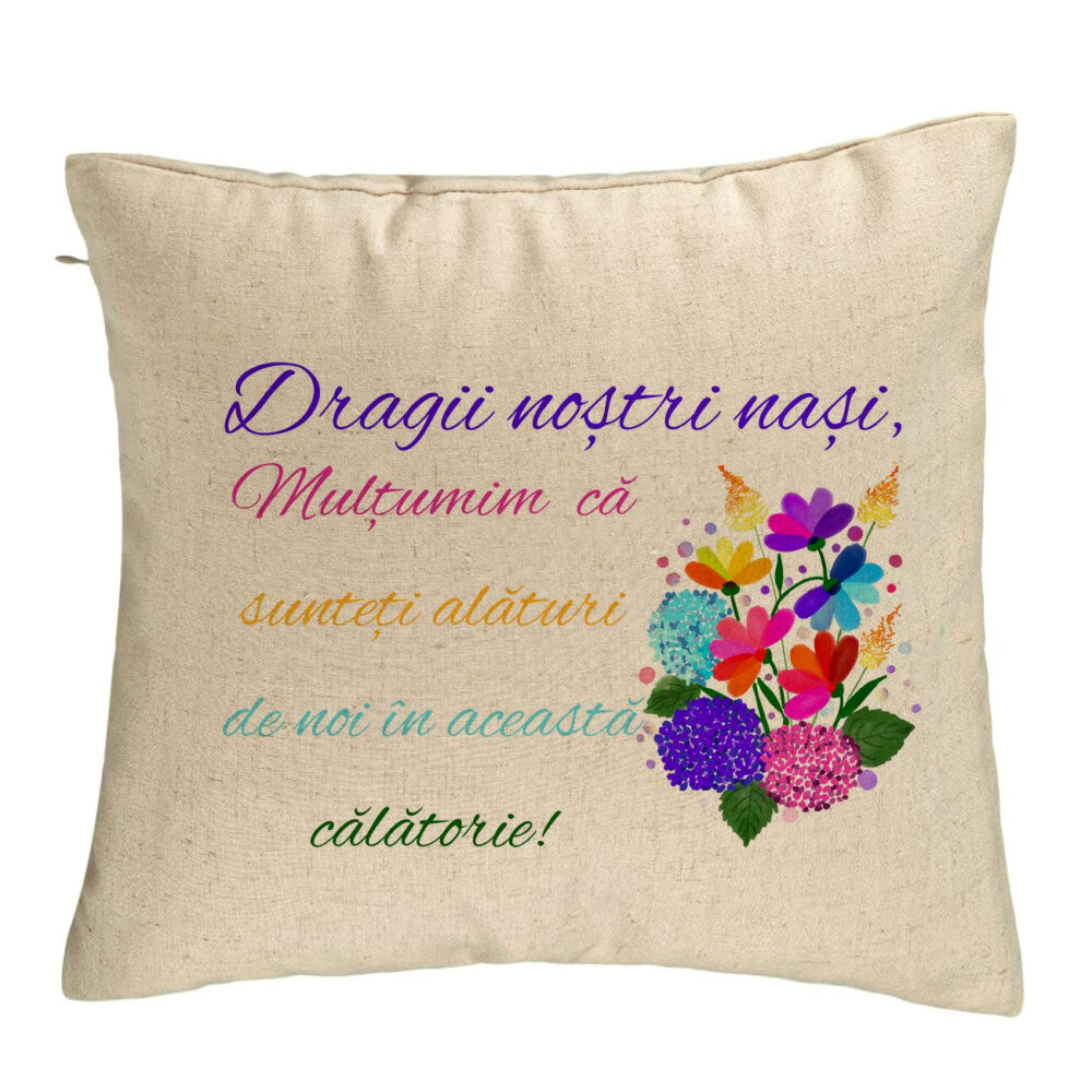 Perna Decorativa pentru Nasi 2, 40x40 cm, Bej, Husa Detasabila, Burduf 5 Perna Decorativa pentru Nasi 2