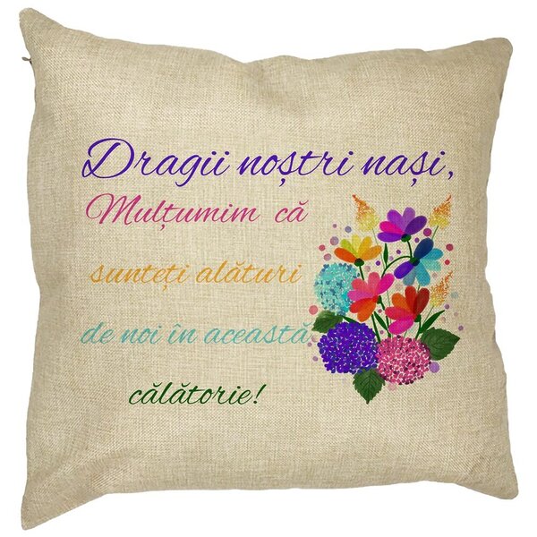 Perna Decorativa pentru Nasi 2, 40x40 cm, Husa Detasabila, Burduf 11 Perna Decorativa pentru Nasi 2