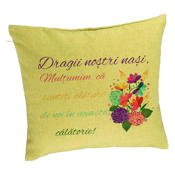 Perna Decorativa pentru Nasi 2, 40x40 cm, Verde, Husa Detasabila, Burduf 5 Perna Decorativa pentru Nasi 2