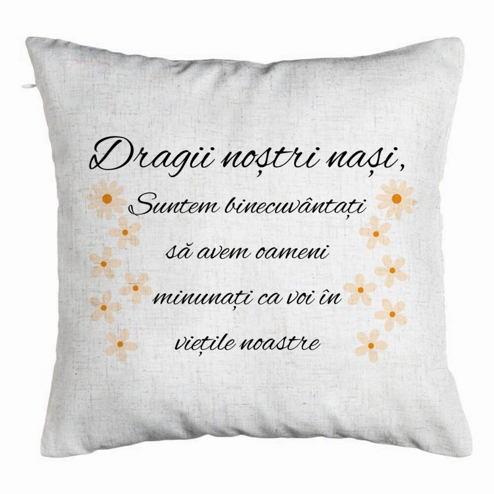 Perna Decorativa pentru Nasi 3, 40x40 cm, Alb Murdar, Husa Detasabila, Burduf 5 Perna Decorativa pentru Nasi 3