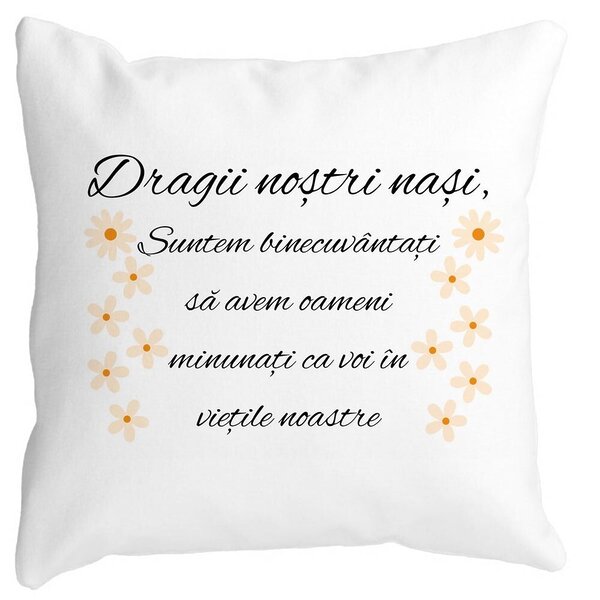 Perna Decorativa pentru Nasi 3, 40x40 cm, Alba, Mata, Husa Detasabila, Burduf 3 Perna Decorativa pentru Nasi 3