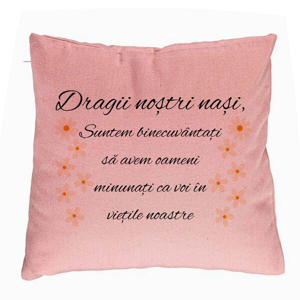 Perna Decorativa pentru Nasi 3, 40x40 cm, Roz, Husa Detasabila, Burduf 5 Perna Decorativa pentru Nasi 3