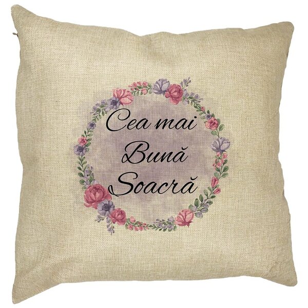 Perna Decorativa pentru Soacra 1, 40x40 cm, Husa Detasabila, Burduf 11 Perna Decorativa pentru Soacra 1