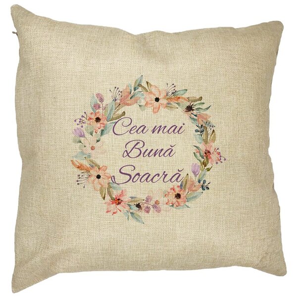 Perna Decorativa pentru Soacra 2, 40x40 cm, Husa Detasabila, Burduf 11 Perna Decorativa pentru Soacra 2