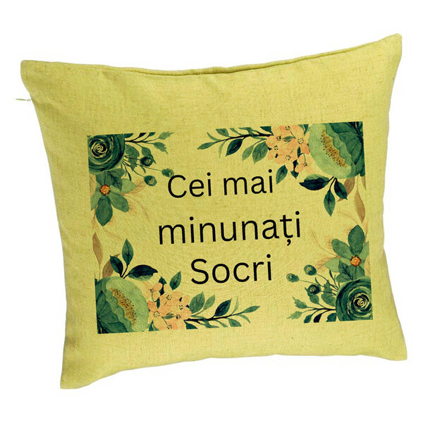 Perna Decorativa pentru Socri 1, 40x40 cm, Verde, Husa Detasabila, Burduf 5 Perna Decorativa pentru Socri 1