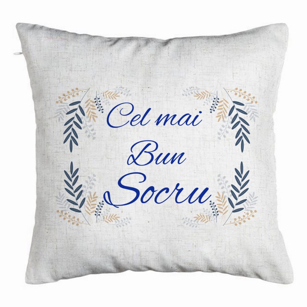 Perna Decorativa pentru Socrul 1, 40x40 cm, Alb Murdar, Husa Detasabila, Burduf 5 Perna Decorativa pentru Socrul 1