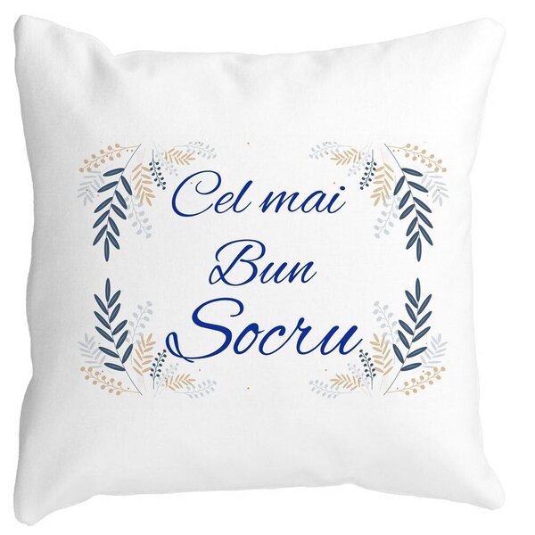 Perna Decorativa pentru Socrul 1, 40x40 cm, Alba, Mata, Husa Detasabila, Burduf 3 Perna Decorativa pentru Socrul 1