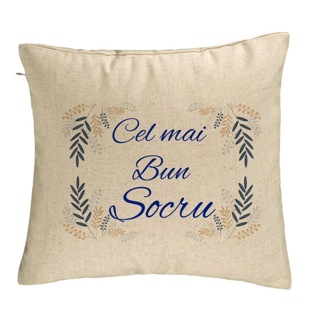 Perna Decorativa pentru Socrul 1, 40x40 cm, Bej, Husa Detasabila, Burduf 5 Perna Decorativa pentru Socrul 1