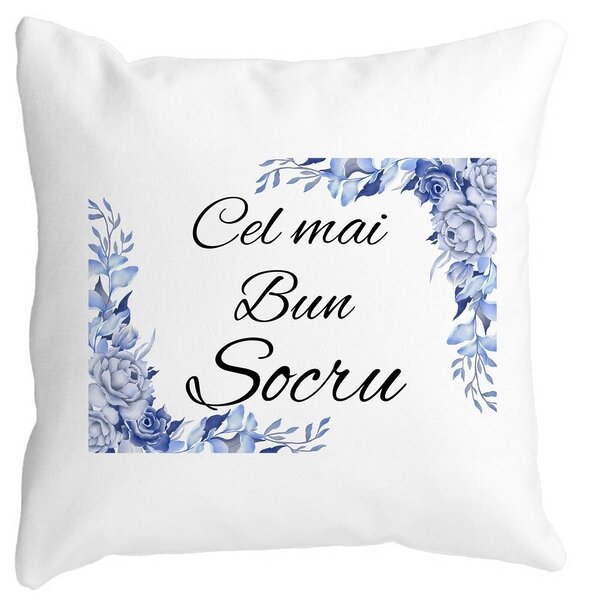 Perna Decorativa pentru Socrul 2, 40x40 cm, Alba, Mata, Husa Detasabila, Burduf 3 Perna Decorativa pentru Socrul 2