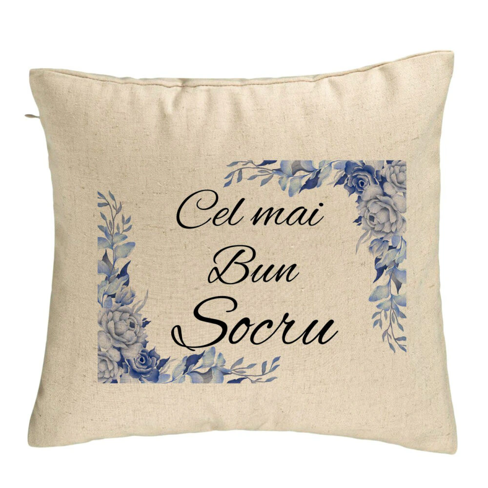 Perna Decorativa pentru Socrul 2, 40x40 cm, Bej, Husa Detasabila, Burduf 5 Perna Decorativa pentru Socrul 2