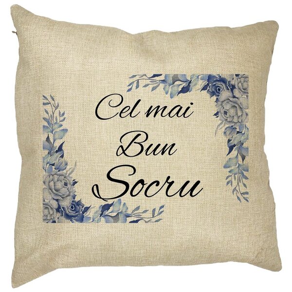 Perna Decorativa pentru Socrul 2, 40x40 cm, Husa Detasabila, Burduf 11 Perna Decorativa pentru Socrul 2