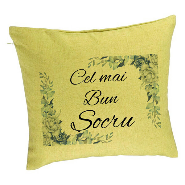 Perna Decorativa pentru Socrul 2, 40x40 cm, Verde, Husa Detasabila, Burduf 5 Perna Decorativa pentru Socrul 2