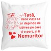Perna Decorativa pentru Tata 11,40x40 cm, Alba, Mata, Husa Detasabila, Burduf 19 Perna Decorativa pentru Tata 11