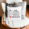 Perna Decorativa pentru Tata 7,40x40 cm, Alba, Mata, Husa Detasabila, Burduf 23 Husa Detasabila