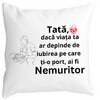Perna Decorativa pentru Tata 8,40x40 cm, Alba, Mata, Husa Detasabila, Burduf 19 Perna Decorativa pentru Tata 8