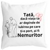 Perna Decorativa pentru Tata 9,40x40 cm, Alba, Mata, Husa Detasabila, Burduf 19 Perna Decorativa pentru Tata 9