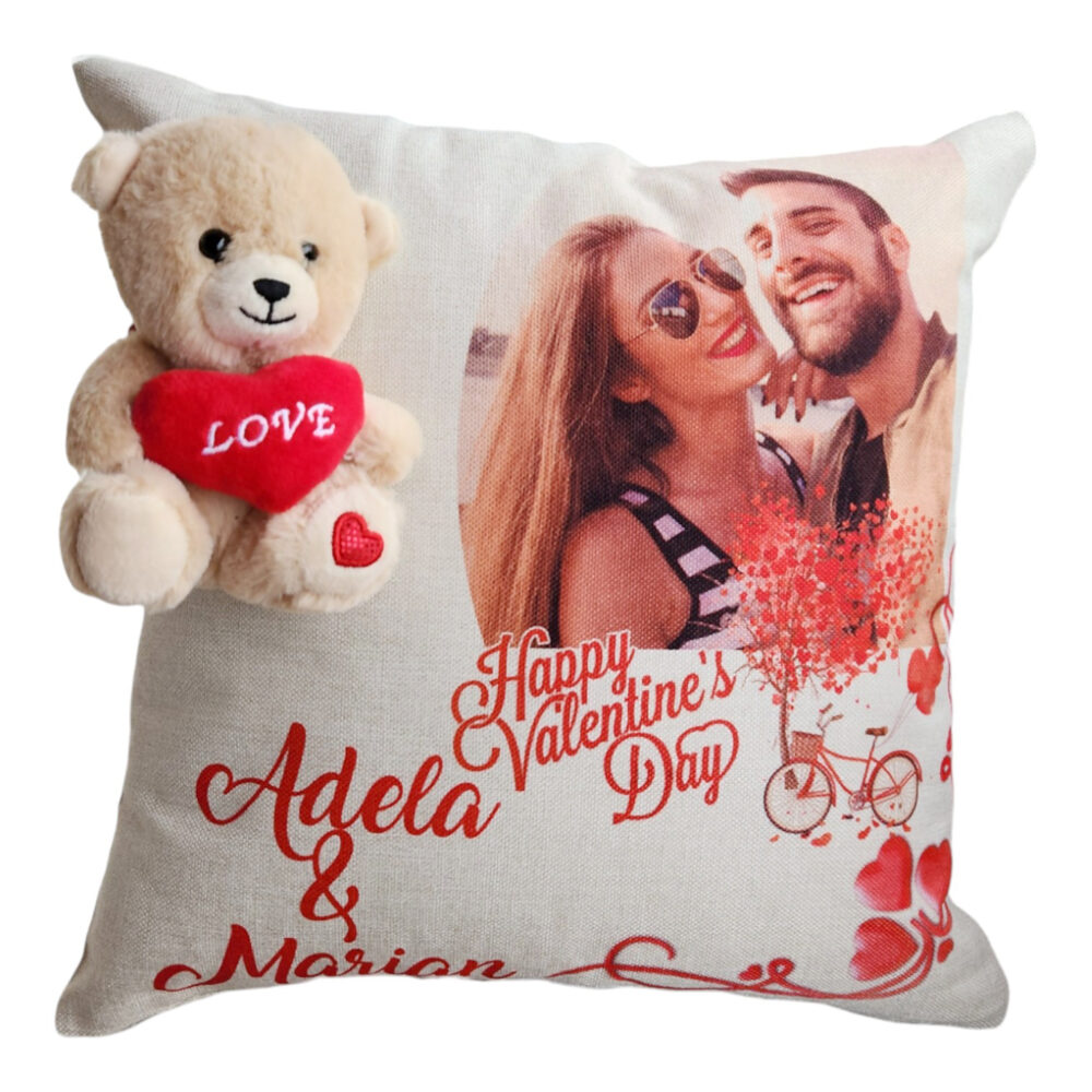 Perna Personalizata cu Nume și Poza pentru Cupluri + Ursuleț - Cadou Valentine's Day Handmade, 40x40 cm 12 bicicleta 1 10 PhotoRoom PhotoRoom