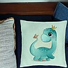 Perna Decorativa, Model Blue Baby Dinozaur, 40x40 cm, Verde Menta, Husa Detasabila, Burduf 24 bsC0132 PhotoRoom 1