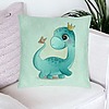 Perna Decorativa, Model Blue Baby Dinozaur, 40x40 cm, Verde Menta, Husa Detasabila, Burduf 23 bsC0132 PhotoRoom