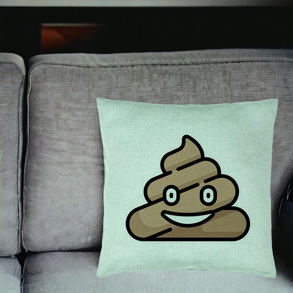 Perna Decorativa, Model Poo Emoji, 40x40 cm, Verde Menta, Husa Detasabila, Burduf 18 bsC0136 PhotoRoom 2