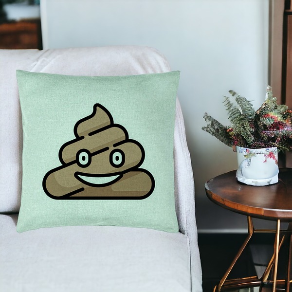 Perna Decorativa, Model Poo Emoji, 40x40 cm, Verde Menta, Husa Detasabila, Burduf 19 bsC0136 PhotoRoom 3