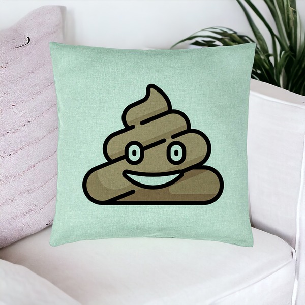 Perna Decorativa, Model Poo Emoji, 40x40 cm, Verde Menta, Husa Detasabila, Burduf 16 bsC0136 PhotoRoom