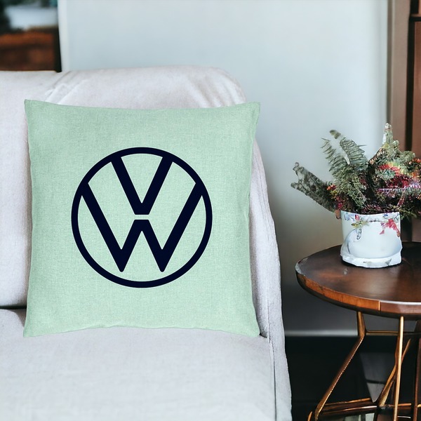 Perna Decorativa, Model Volkswagen, 40x40 cm, Verde Menta, Husa Detasabila, Burduf 18 bsC0142 PhotoRoom 2