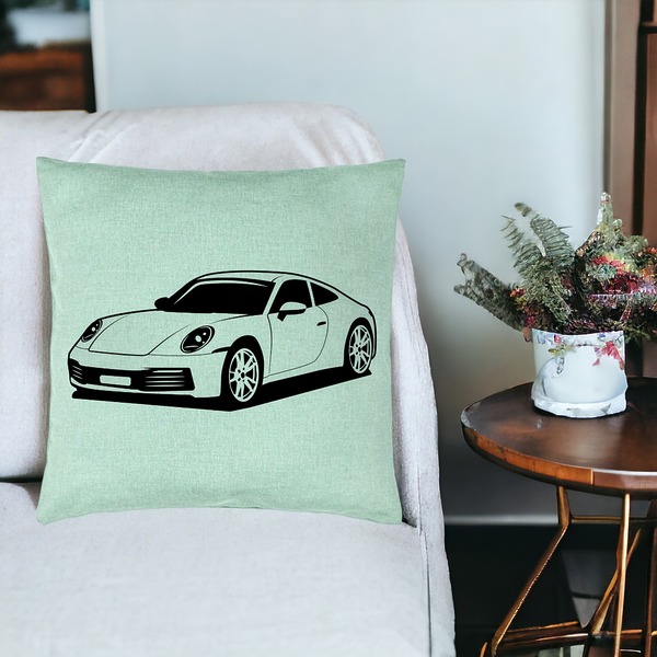 Perna Decorativa, Model Porsche 911, 40x40 cm, Verde Menta, Husa Detasabila, Burduf 19 bsC0148 PhotoRoom 3