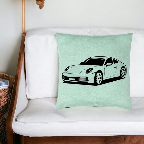 Perna Decorativa, Model Porsche 911, 40x40 cm, Verde Menta, Husa Detasabila, Burduf 20 bsC0148 PhotoRoom 4