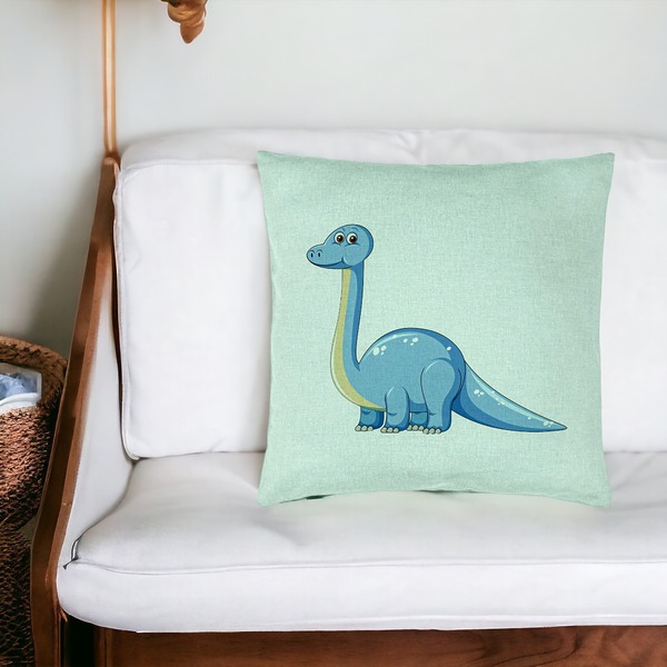 Perna Decorativa, Model copii, Blue Dinozaur, 40x40 cm, Verde Menta, Husa Detasabila, Burduf 20 bsC0151 PhotoRoom 4