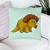 Perna Decorativa, Model copii cu Rhino, 40x40 cm, Verde Menta, Husa Detasabila, Burduf 23 bsC0157 PhotoRoom