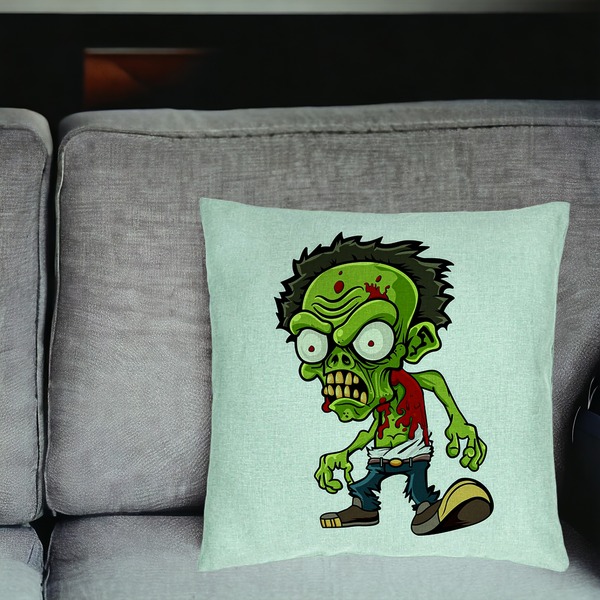 Perna Decorativa, Model Zombie, 40x40 cm, Verde Menta, Husa Detasabila, Burduf 17 bsC0158 PhotoRoom 1