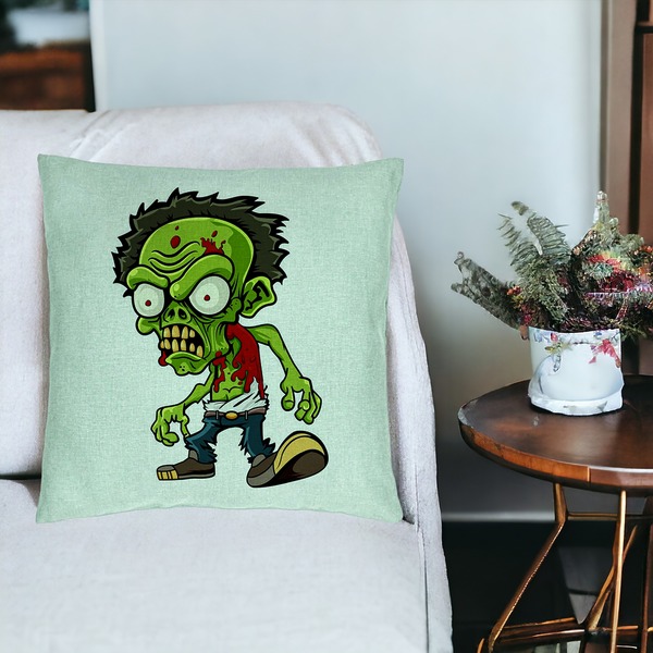 Perna Decorativa, Model Zombie, 40x40 cm, Verde Menta, Husa Detasabila, Burduf 18 bsC0158 PhotoRoom 2
