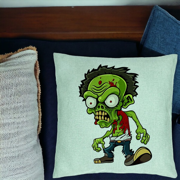 Perna Decorativa, Model Zombie, 40x40 cm, Verde Menta, Husa Detasabila, Burduf 16 bsC0158 PhotoRoom