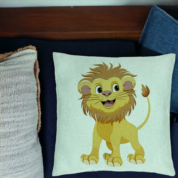 Perna Decorativa, Model copii Little Lion, 40x40 cm, Verde Menta, Husa Detasabila, Burduf 17 bsC0159 PhotoRoom 1
