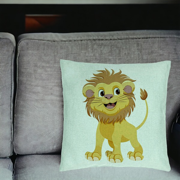 Perna Decorativa, Model copii Little Lion, 40x40 cm, Verde Menta, Husa Detasabila, Burduf 18 bsC0159 PhotoRoom 2