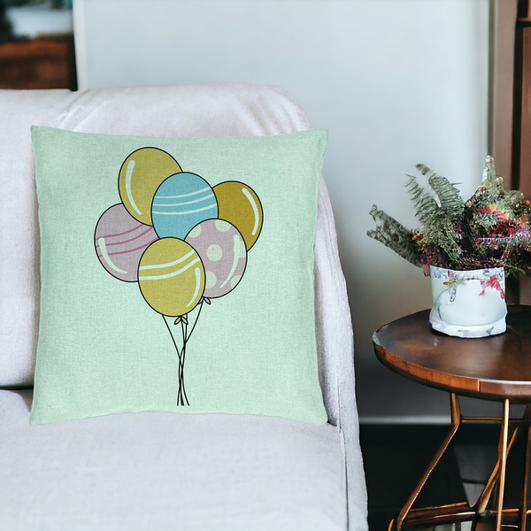 Perna Decorativa, Model Baloane Multicolor, 40x40 cm, Verde Menta, Husa Detasabila, Burduf 18 bsC0160 PhotoRoom 2