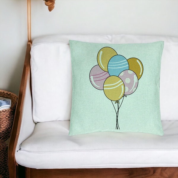Perna Decorativa, Model Baloane Multicolor, 40x40 cm, Verde Menta, Husa Detasabila, Burduf 19 bsC0160 PhotoRoom 3