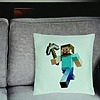 Perna Decorativa, Model Minecraft Mining Steve, 40x40 cm, Verde Menta, Husa Detasabila, Burduf 25 bsC0170 PhotoRoom 2