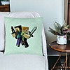 Perna Decorativa, Model Minecraft, 40x40 cm, Verde Menta, Husa Detasabila, Burduf 26 bsC0171 PhotoRoom 3