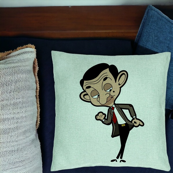 Perna Decorativa, Model Mr Bean, 40x40 cm, Verde Menta, Husa Detasabila, Burduf 17 bsC0173 PhotoRoom 1