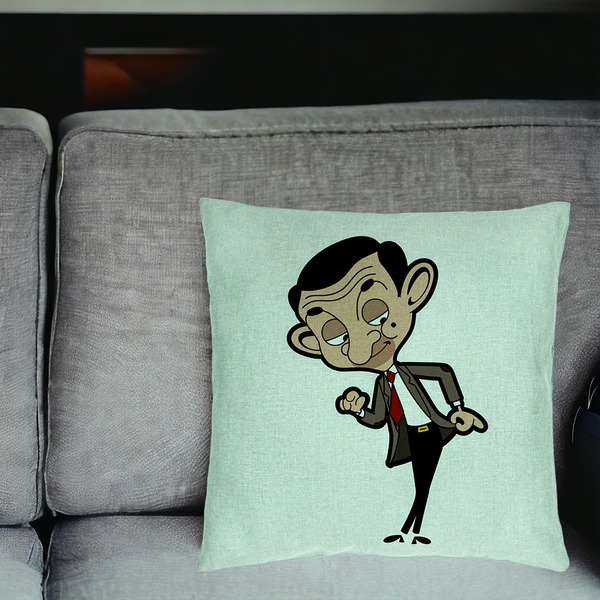 Perna Decorativa, Model Mr Bean, 40x40 cm, Verde Menta, Husa Detasabila, Burduf 18 bsC0173 PhotoRoom 2