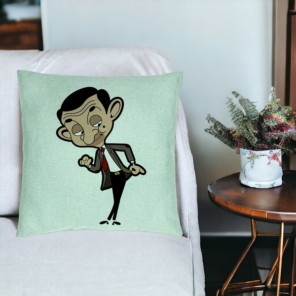 Perna Decorativa, Model Mr Bean, 40x40 cm, Verde Menta, Husa Detasabila, Burduf 19 bsC0173 PhotoRoom 3