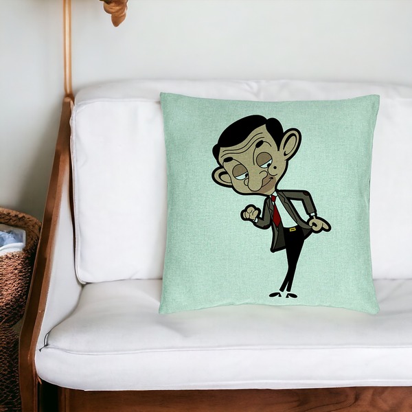 Perna Decorativa, Model Mr Bean, 40x40 cm, Verde Menta, Husa Detasabila, Burduf 20 bsC0173 PhotoRoom 4