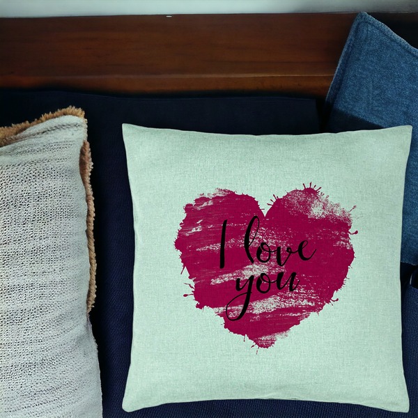 Perna Decorativa, Model I Love You, 40x40 cm, Verde Menta, Husa Detasabila, Burduf 17 bsC0174 PhotoRoom 1