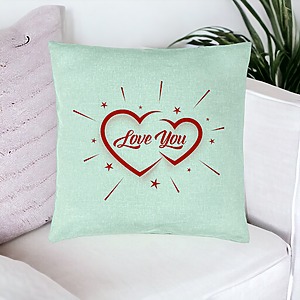 Alternative view of Perna Decorativa, Model Love You, 40x40 cm, Verde Menta, Husa Detasabila, Burduf