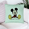 Perna Decorativa, Model copii Mickey Mouse, 40x40 cm, Verde Menta, Husa Detasabila, Burduf 23 bsC0176 PhotoRoom