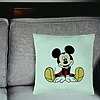 Perna Decorativa, Model copii Mickey Mouse, 40x40 cm, Verde Menta, Husa Detasabila, Burduf 25 bsC0176 PhotoRoom 2