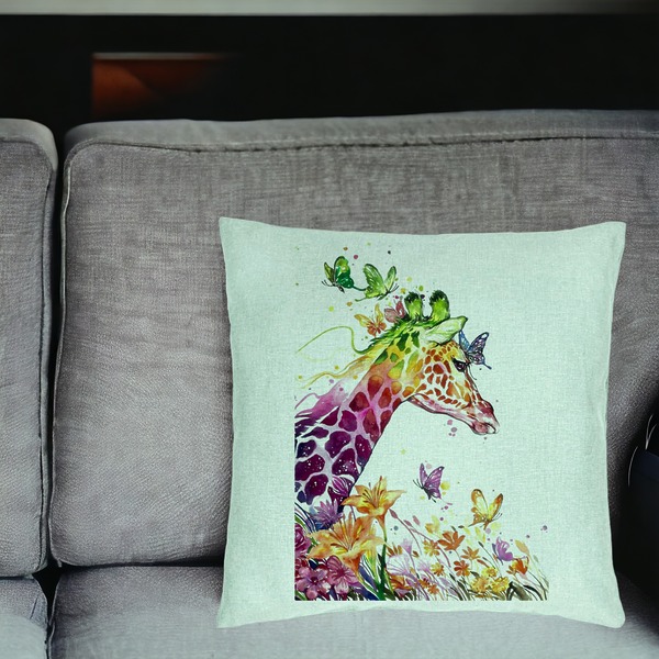 Perna Decorativa, Model Girafa Multicolor, 40x40 cm, Verde Menta, Husa Detasabila, Burduf 18 bsC0178 PhotoRoom 2
