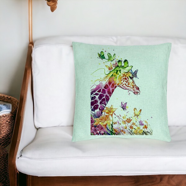 Perna Decorativa, Model Girafa Multicolor, 40x40 cm, Verde Menta, Husa Detasabila, Burduf 20 bsC0178 PhotoRoom 4